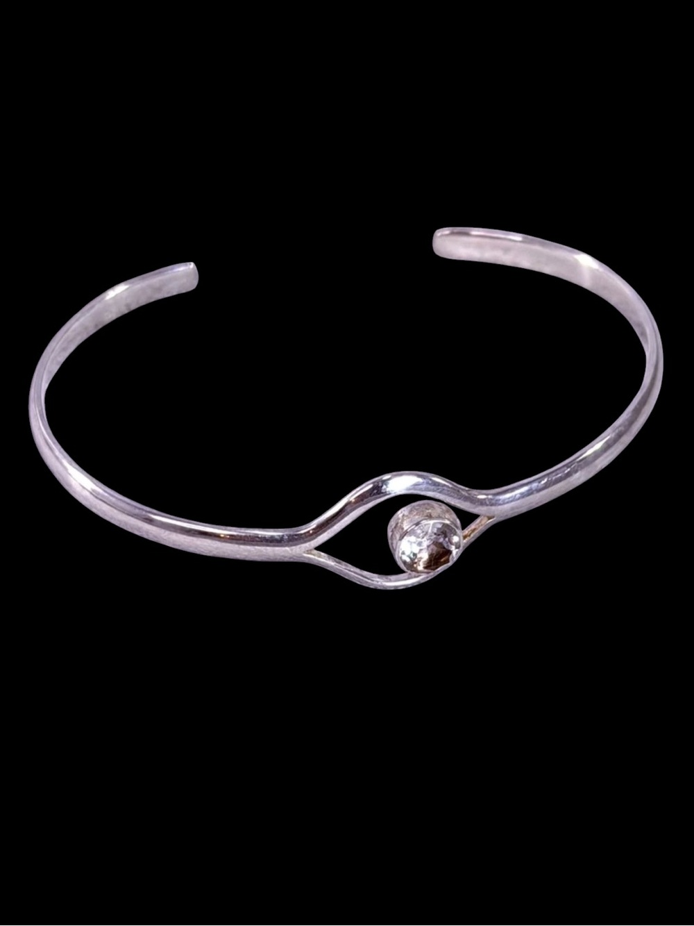 Sterling Silver 925 Deb Guyot Designs Herkimer Diamond Cuff 7” Bangle Bracelet
